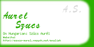 aurel szucs business card
