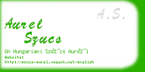 aurel szucs business card